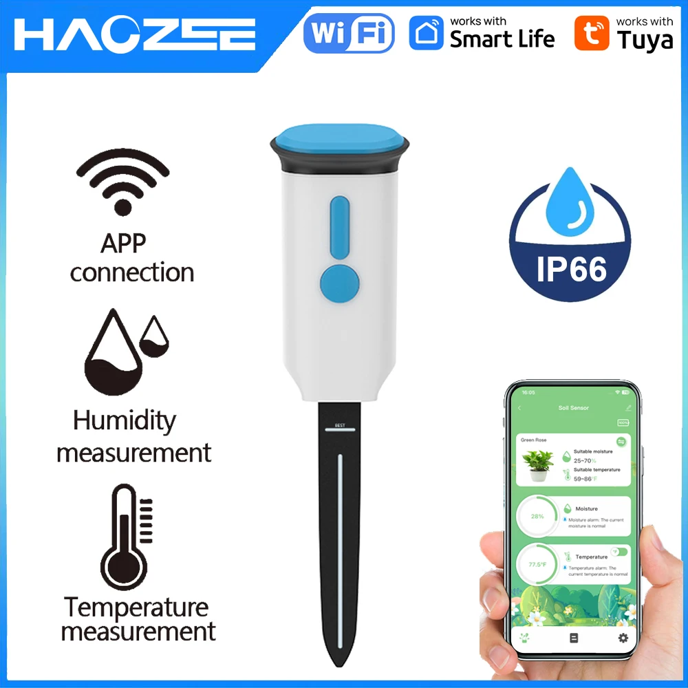 Smart Garden Sensors - Haozee Tuya Smart WiFi Capteur d'humidité