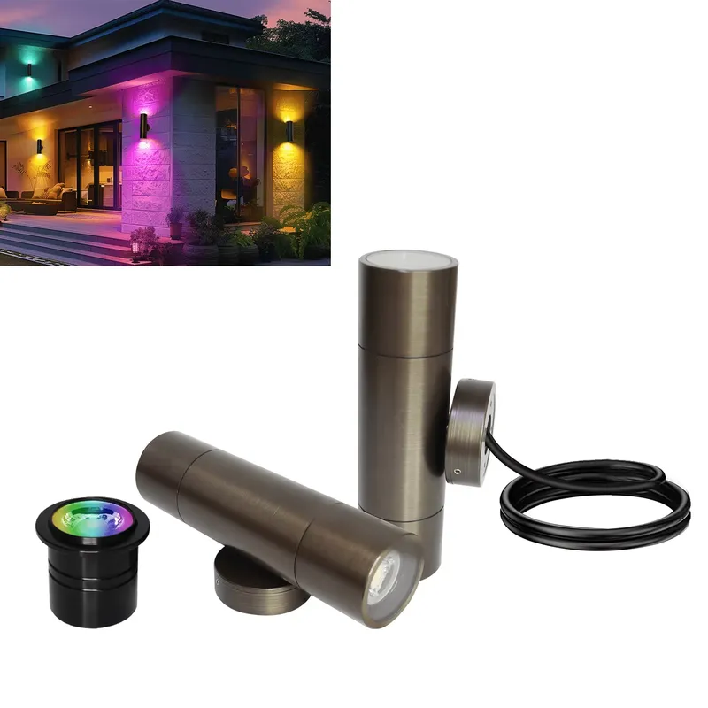 Smart Led Garden - Applique murale LED extérieure en laiton