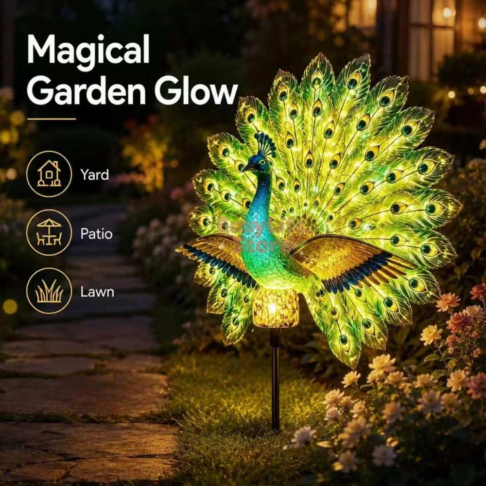 Sculpture de jardin paon solai - Smart Garden Spotlights avis et prix